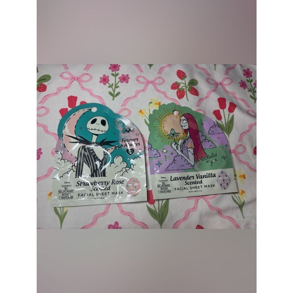 2 New Nightmare Before Christmas Disney Scented Facial Sheet Masks